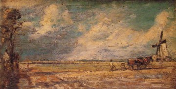 John Constable Werke - Frühling Pflügen romantische John Constable